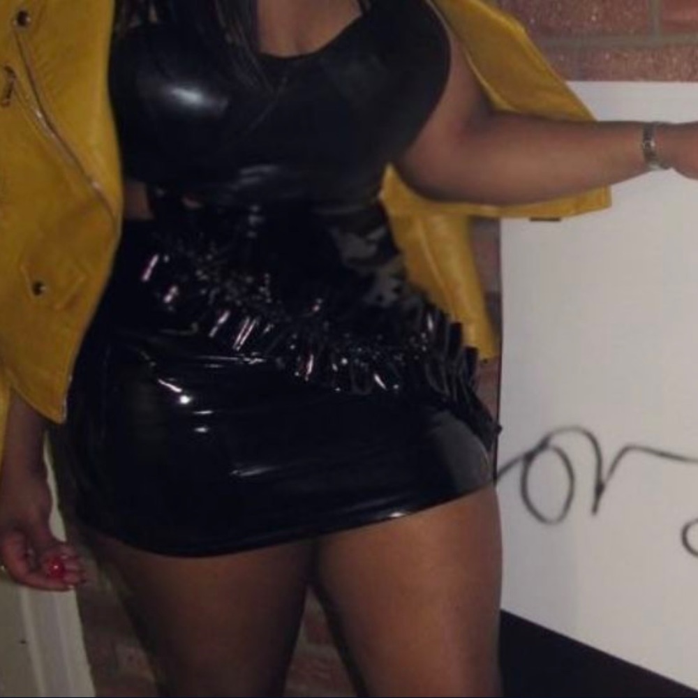Faux leather skirt